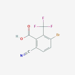 molecular formula C9H3BrF3NO2 B1414093 3-Bromo-6-cyano-2-(trifluoromethyl)benzoic acid CAS No. 1805101-03-4