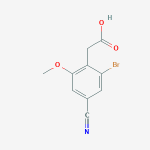 molecular formula C10H8BrNO3 B1414095 2-Bromo-4-cyano-6-methoxyphenylacetic acid CAS No. 1805414-20-3