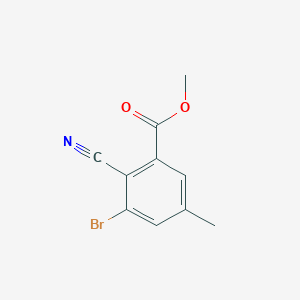 molecular formula C10H8BrNO2 B1414100 Methyl 3-bromo-2-cyano-5-methylbenzoate CAS No. 1805596-17-1