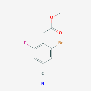 molecular formula C10H7BrFNO2 B1414104 Methyl 2-bromo-4-cyano-6-fluorophenylacetate CAS No. 1805246-46-1