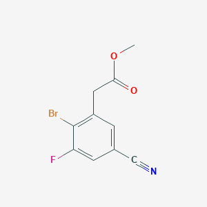 molecular formula C10H7BrFNO2 B1414105 Methyl 2-bromo-5-cyano-3-fluorophenylacetate CAS No. 1804387-74-3
