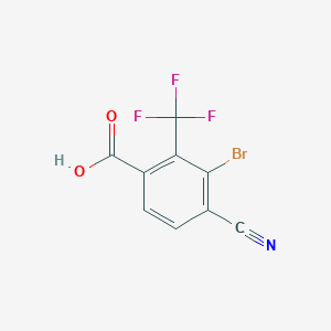 molecular formula C9H3BrF3NO2 B1414106 3-Bromo-4-cyano-2-(trifluoromethyl)benzoic acid CAS No. 1805417-35-9