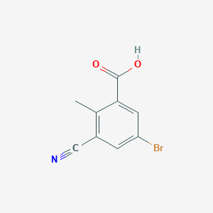 molecular formula C9H6BrNO2 B1414109 5-Bromo-3-cyano-2-methylbenzoic acid CAS No. 1807209-30-8