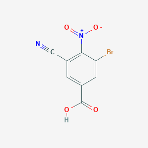 molecular formula C8H3BrN2O4 B1414110 3-Bromo-5-cyano-4-nitrobenzoic acid CAS No. 1805572-26-2