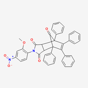 molecular formula C40H28N2O6 B14141105 2-(2-methoxy-4-nitrophenyl)-4,5,6,7-tetraphenyl-3a,4,7,7a-tetrahydro-1H-4,7-methanoisoindole-1,3,8(2H)-trione CAS No. 497933-45-6