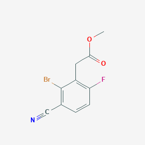 molecular formula C10H7BrFNO2 B1414111 Methyl 2-bromo-3-cyano-6-fluorophenylacetate CAS No. 1805583-98-5