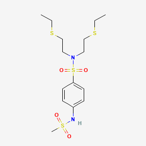 molecular formula C15H26N2O4S4 B14141119 N,N-bis[2-(ethylsulfanyl)ethyl]-4-[(methylsulfonyl)amino]benzenesulfonamide CAS No. 540518-46-5