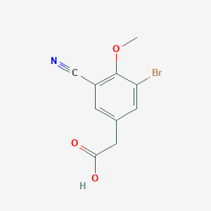 molecular formula C10H8BrNO3 B1414113 3-Bromo-5-cyano-4-methoxyphenylacetic acid CAS No. 1805491-23-9