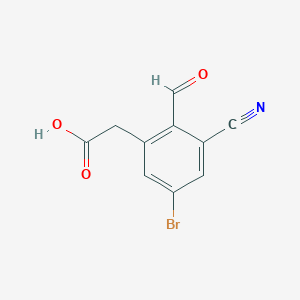 molecular formula C10H6BrNO3 B1414114 5-Bromo-3-cyano-2-formylphenylacetic acid CAS No. 1805592-67-9