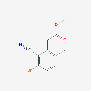 molecular formula C11H10BrNO2 B1414115 Methyl 3-bromo-2-cyano-6-methylphenylacetate CAS No. 1805581-49-0