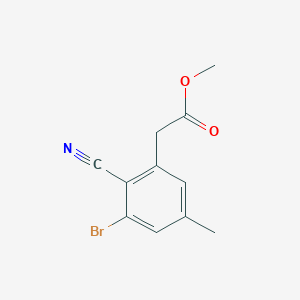 molecular formula C11H10BrNO2 B1414116 Methyl 3-bromo-2-cyano-5-methylphenylacetate CAS No. 1805190-20-8
