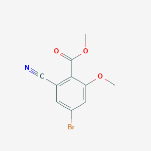 molecular formula C10H8BrNO3 B1414118 Methyl 4-bromo-2-cyano-6-methoxybenzoate CAS No. 1805528-50-0