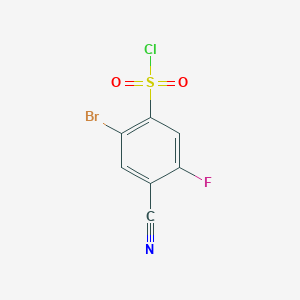 molecular formula C7H2BrClFNO2S B1414121 2-Bromo-4-cyano-5-fluorobenzenesulfonyl chloride CAS No. 1805186-90-6