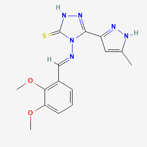 molecular formula C15H16N6O2S B14141210 4-[(2,3-dimethoxybenzylidene)amino]-3-(5-methyl-1H-pyrazol-3-yl)-1H-1,2,4-triazole-5-thione 