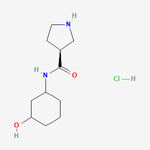 molecular formula C11H21ClN2O2 B1414123 (3S)-N-(3-羟基环己基)吡咯烷-3-甲酰胺盐酸盐 CAS No. 1868375-26-1