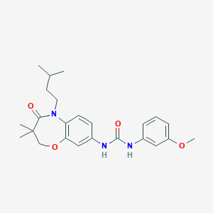 1-(5-Isopentyl-3,3-dimethyl-4-oxo-2,3,4,5-tetrahydrobenzo[b][1,4]oxazepin-8-yl)-3-(3-methoxyphenyl)urea