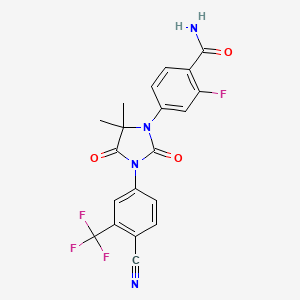 4-(3-(4-Cyano-3-(trifluoromethyl)phenyl)-5,5-dimethyl-2,4-dioxoimidazolidin-1-yl)-2-fluorobenzamide