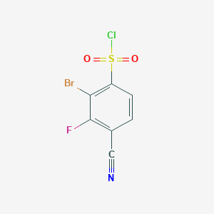 molecular formula C7H2BrClFNO2S B1414132 2-Bromo-4-cyano-3-fluorobenzenesulfonyl chloride CAS No. 1807022-12-3