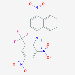 molecular formula C17H9F3N4O6 B14141331 N-[2,4-Dinitro-6-(trifluoromethyl)phenyl]-4-nitronaphthalen-1-amine CAS No. 88965-48-4