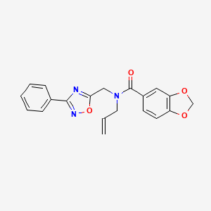 N-[(3-phenyl-1,2,4-oxadiazol-5-yl)methyl]-N-prop-2-enyl-1,3-benzodioxole-5-carboxamide