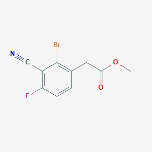 molecular formula C10H7BrFNO2 B1414135 Methyl 2-bromo-3-cyano-4-fluorophenylacetate CAS No. 1805485-35-1