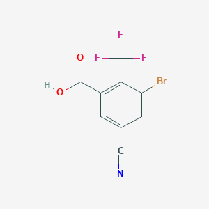 molecular formula C9H3BrF3NO2 B1414142 3-Bromo-5-cyano-2-(trifluoromethyl)benzoic acid CAS No. 1804405-83-1