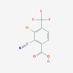molecular formula C9H3BrF3NO2 B1414143 3-Bromo-2-cyano-4-(trifluoromethyl)benzoic acid CAS No. 1805186-52-0