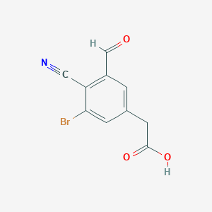 molecular formula C10H6BrNO3 B1414149 3-Bromo-4-cyano-5-formylphenylacetic acid CAS No. 1805584-98-8
