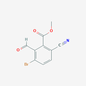 molecular formula C10H6BrNO3 B1414151 Methyl 3-bromo-6-cyano-2-formylbenzoate CAS No. 1805407-39-9