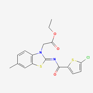 (Z)-ethyl 2-(2-((5-chlorothiophene-2-carbonyl)imino)-6-methylbenzo[d]thiazol-3(2H)-yl)acetate