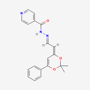 N'-[(1E,2E)-2-(2,2-dimethyl-6-phenyl-4H-1,3-dioxin-4-ylidene)ethylidene]pyridine-4-carbohydrazide