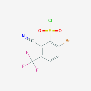 molecular formula C8H2BrClF3NO2S B1414163 6-Bromo-2-cyano-3-(trifluoromethyl)benzenesulfonyl chloride CAS No. 1805499-64-2