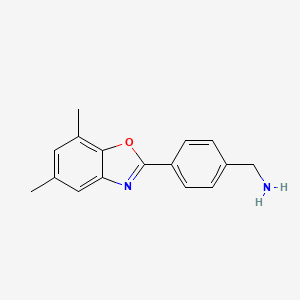 1-[4-(5,7-Dimethyl-1,3-benzoxazol-2-yl)phenyl]methanamine