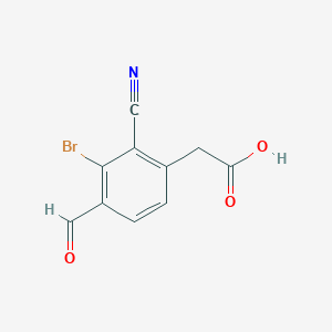 molecular formula C10H6BrNO3 B1414174 3-Bromo-2-cyano-4-formylphenylacetic acid CAS No. 1807023-51-3
