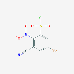 5-Bromo-3-cyano-2-nitrobenzenesulfonyl chloride