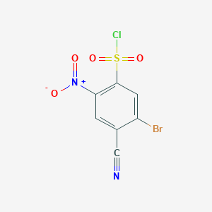 molecular formula C7H2BrClN2O4S B1414179 5-Bromo-4-cyano-2-nitrobenzenesulfonyl chloride CAS No. 1805597-22-1
