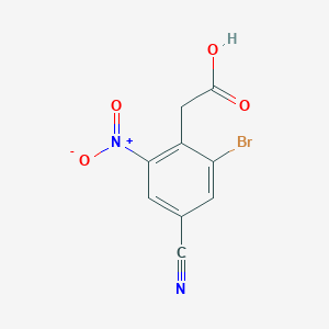 molecular formula C9H5BrN2O4 B1414180 2-Bromo-4-cyano-6-nitrophenylacetic acid CAS No. 1807045-18-6