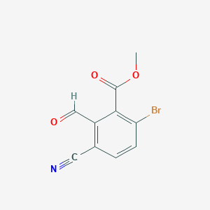 molecular formula C10H6BrNO3 B1414184 Methyl 6-bromo-3-cyano-2-formylbenzoate CAS No. 1805016-25-4