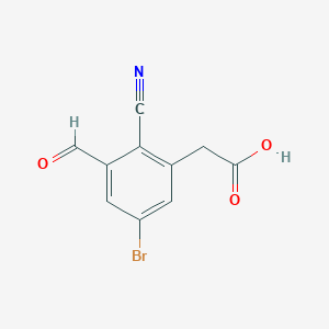5-Bromo-2-cyano-3-formylphenylacetic acid
