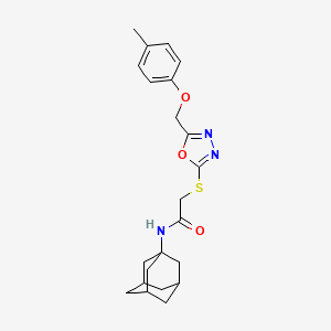 molecular formula C22H27N3O3S B14141852 2-({5-[(4-methylphenoxy)methyl]-1,3,4-oxadiazol-2-yl}sulfanyl)-N-(tricyclo[3.3.1.1~3,7~]dec-1-yl)acetamide CAS No. 879618-24-3