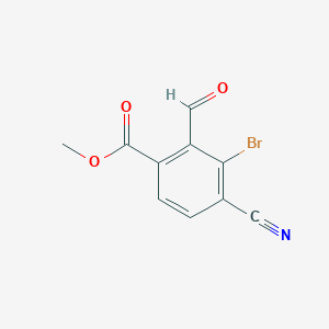 molecular formula C10H6BrNO3 B1414189 Methyl 3-bromo-4-cyano-2-formylbenzoate CAS No. 1805104-86-2