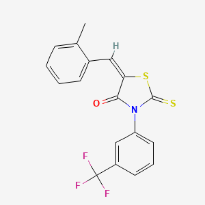 (5E)-5-(2-methylbenzylidene)-2-thioxo-3-[3-(trifluoromethyl)phenyl]-1,3-thiazolidin-4-one