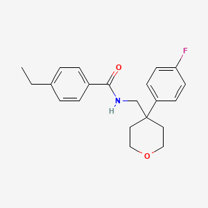 4-ethyl-N-((4-(4-fluorophenyl)tetrahydro-2H-pyran-4-yl)methyl)benzamide