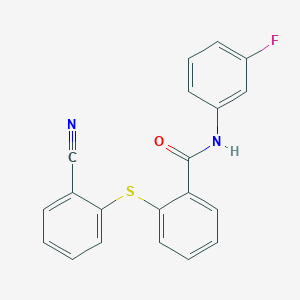 2-[(2-cyanophenyl)sulfanyl]-N-(3-fluorophenyl)benzamide