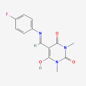 5-[(4-Fluoroanilino)methylidene]-1,3-dimethyl-1,3-diazinane-2,4,6-trione