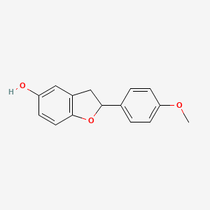 molecular formula C15H14O3 B14141964 5-Benzofuranol, 2,3-dihydro-2-(4-methoxyphenyl)- CAS No. 825634-84-2