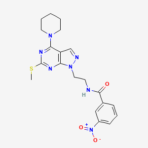 molecular formula C20H23N7O3S B14141987 N-(2-(6-(methylthio)-4-(piperidin-1-yl)-1H-pyrazolo[3,4-d]pyrimidin-1-yl)ethyl)-3-nitrobenzamide CAS No. 954250-48-7