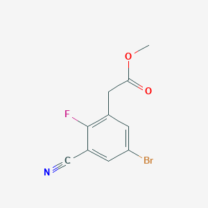 molecular formula C10H7BrFNO2 B1414199 Methyl 5-bromo-3-cyano-2-fluorophenylacetate CAS No. 1805596-15-9