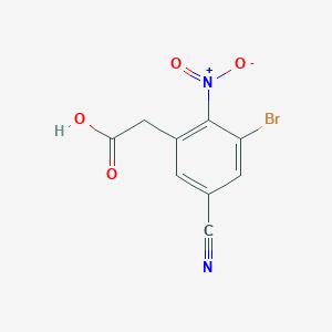 molecular formula C9H5BrN2O4 B1414200 3-Bromo-5-cyano-2-nitrophenylacetic acid CAS No. 1807021-62-0