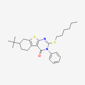 7-tert-butyl-2-(hexylsulfanyl)-3-phenyl-5,6,7,8-tetrahydro[1]benzothieno[2,3-d]pyrimidin-4(3H)-one